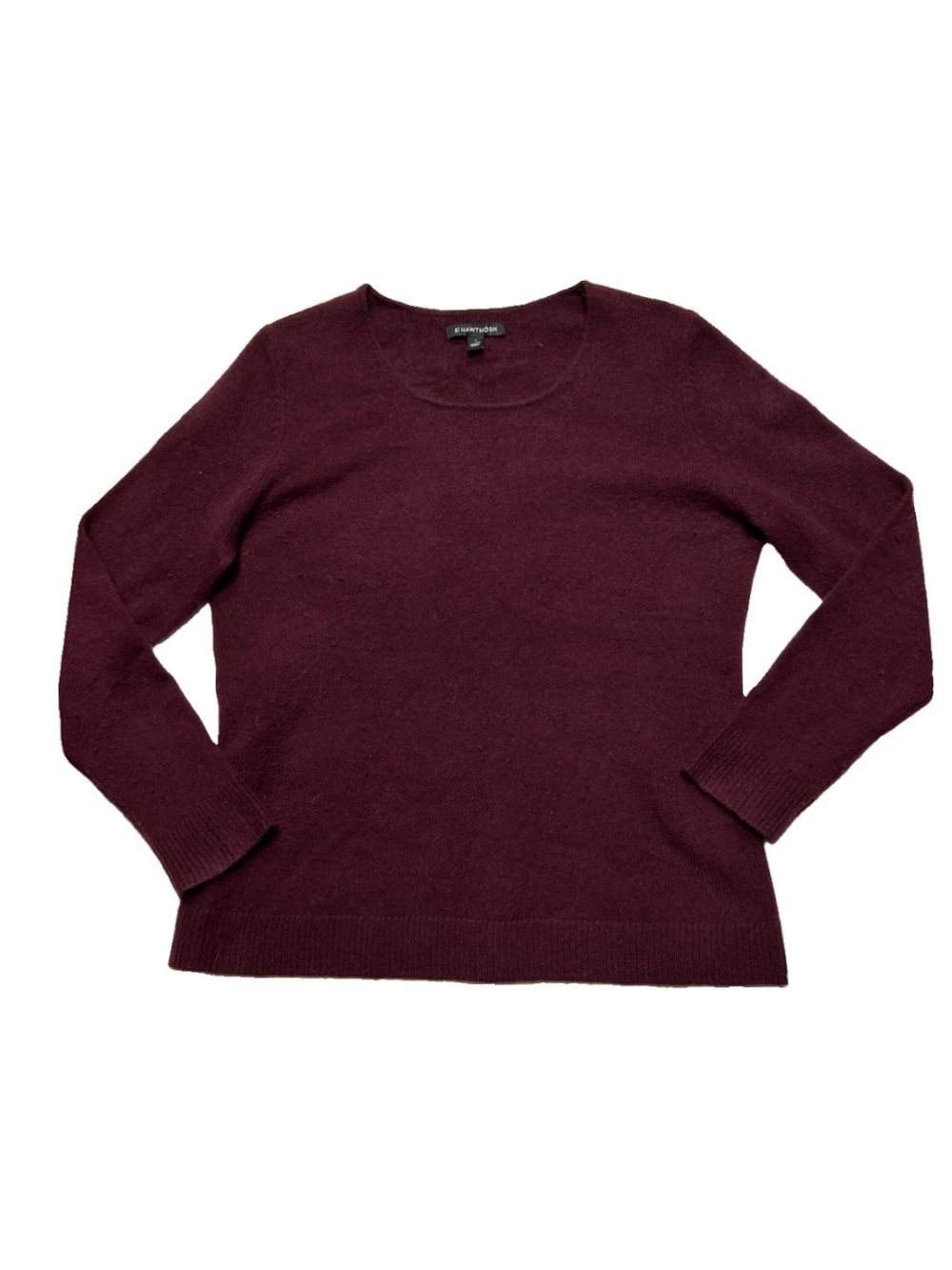 41 Hawthorn Cashmere Sweater Size L Long Sleeve Burgundy Classic Timeless